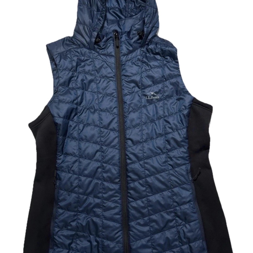 Women's PrimaLoft Hooded Packaway Long Vest Size 3X Plus Blue